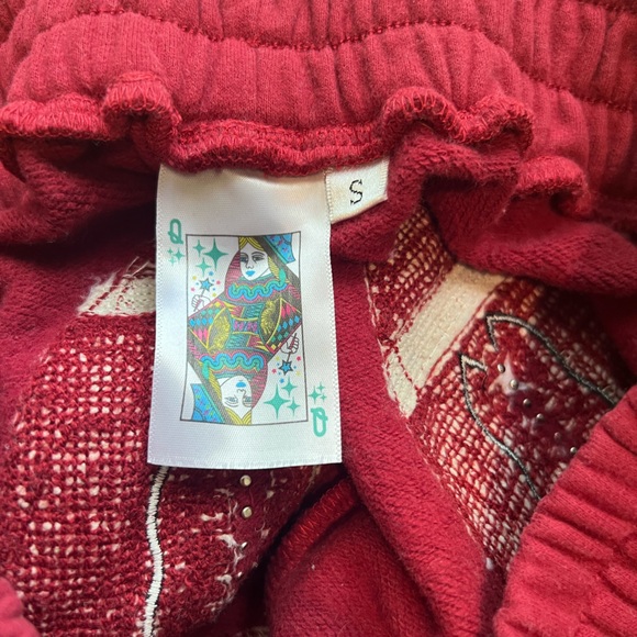 Like new! Queen of Sparkles QOS Crimson/Maroon Fuzzy Football Top and Short. - Picture 7 of 7